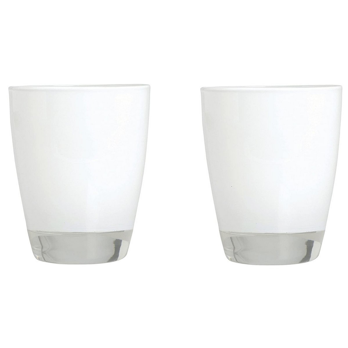 Bicchiere acqua vetro colorato serie Happy bianco cl 30 set 2 pezzi
